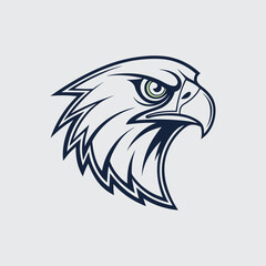 Obraz premium Fierce Eagle Head Vector Logo – Bold and Powerful Design 