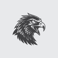 Fierce Eagle Head Vector Logo – Bold and Powerful Design
