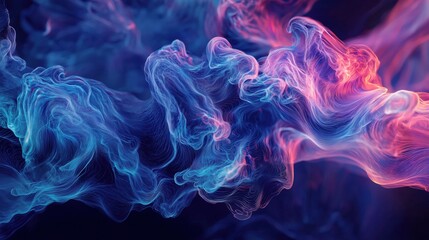 Obraz premium Abstract Neon Smoke Swirling in Cosmic Motion