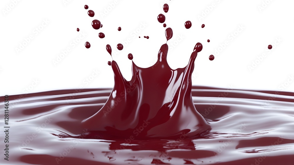 Canvas Prints red liquid splash on white background with flying drops isolated