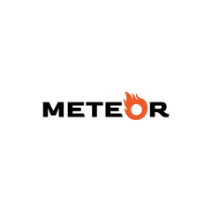 Meteor logo template design isolated on white background.