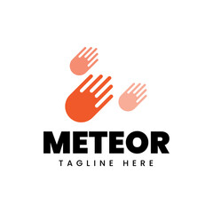 Meteor logo template design isolated on white background.