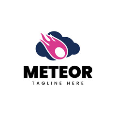 Meteor logo template design isolated on white background.