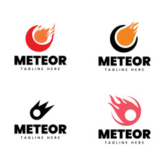 Set of Meteor logo template design isolated on white background.