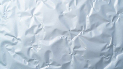 Crumpled silver foil texture with shiny surface and soft reflections
