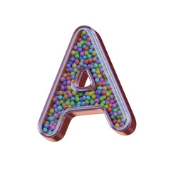 Colorful Balls 3D Alphabet PNG Letters