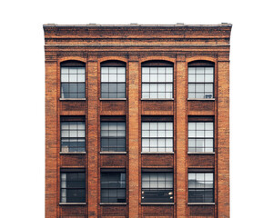 Obraz premium Brick building facade, white isolate background