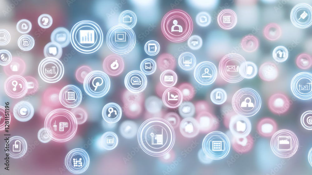 Poster digital networking visuals technology infographic online environment abstract viewpoint data represe