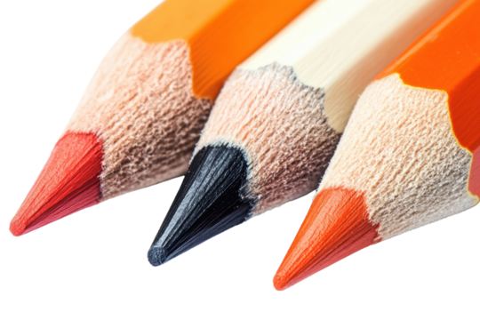 Colorful pencils arranged for creative drawing