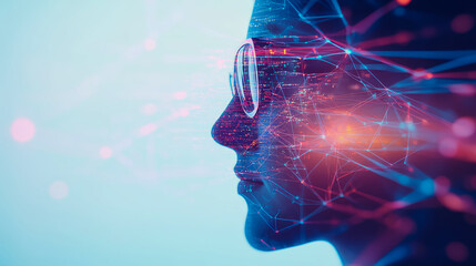 Artificial Intelligence Mind: Innovative tech profile, concept for digital transformation solutions, poster for a business seminar or science project