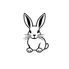 Obraz premium Playful bunny illustration in minimalist style with prominent whiskers.