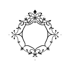 Ornamental Design of a floral Frame with flowers.
