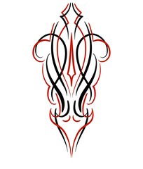 custom pinstriping black and red vintage