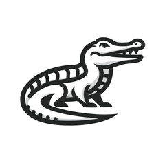 Minimalistic Crocodile Logo with a Slightly Open Mouth Showing Sharp Teeth