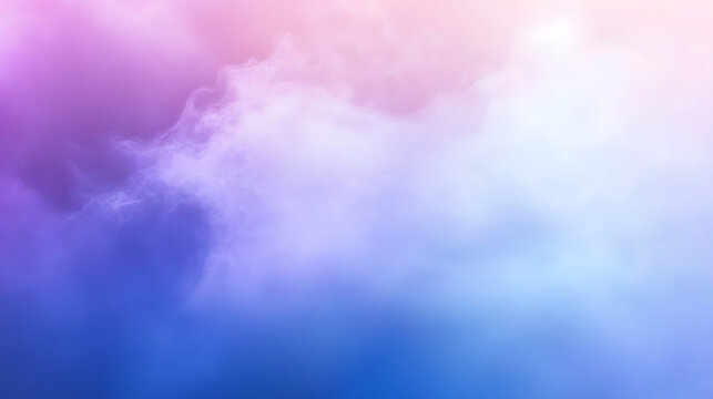 A soft, abstract background with a gradient of blue, purple, and white, resembling clouds or fog.