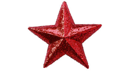 red star christmas decoration isolated on white background