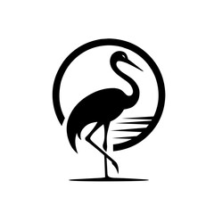 Fototapeta premium Elegant crane silhouette logo