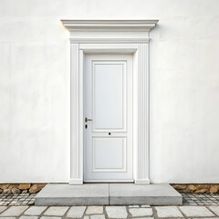 closed white door isolated