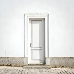 Fototapeta premium closed white door isolated