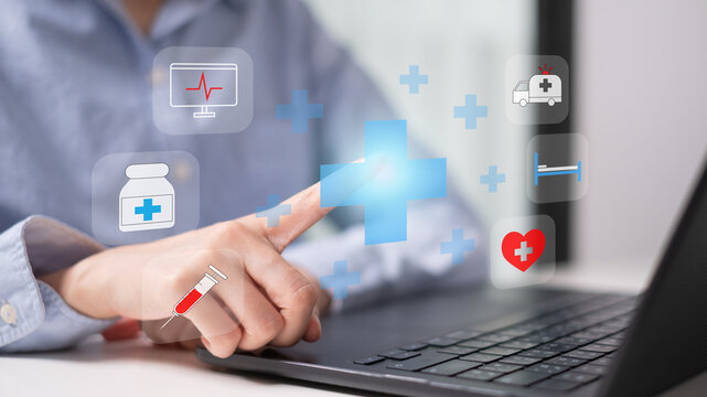 Professional health care worker doctor stethoscope medicine ambulance ekg icon concept