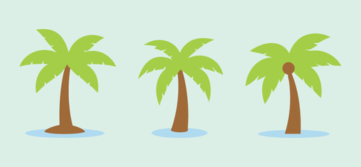 Tropical Palm Tree Island Vector Illustration - Minimalist Nature Design.