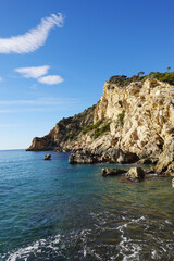Obraz premium The panorama of Finestrat beach in Benidorm, Spain
