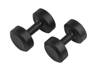 Pair of dumbbells isolated on transparent background
