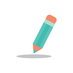 Flat Pencil Icon Vector - Simple Drawing Tool Illustration.