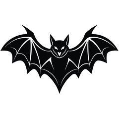 Bat silhouette icon isolated on white