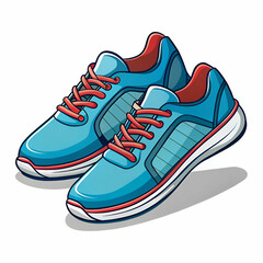 running shoes cartoon illustration flat cartoon shoes