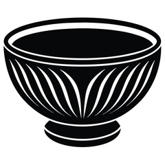 Bowl silhouette icon isolated on white