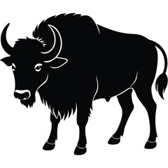 Buffalo silhouette icon isolated on white
