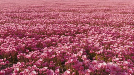 Obraz premium A Vast Field Of Delicate Pink Cosmos Flowers