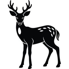 Deer silhouette icon isolated on white