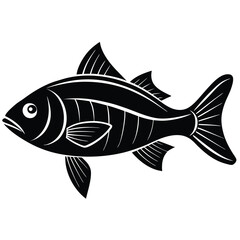 Fish silhouette icon isolated on white