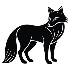 Fox silhouette icon isolated on white
