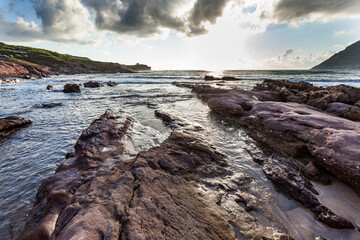 Sunset at Porto Ferro beach, Alghero, Sardinia, Italy
