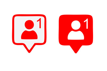 Follower notification vector icons set