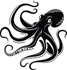 Octopus Silhouette Vector Design, Octopus Icon