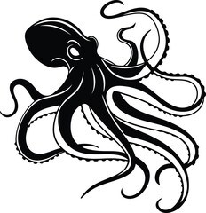 Octopus Silhouette Vector Design, Octopus Icon