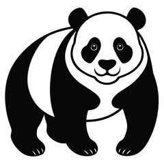 Panda silhouette icon isolated on white