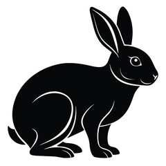 Rabbit silhouette icon isolated on white