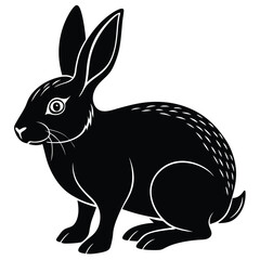 Rabbit silhouette icon isolated on white