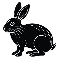 Rabbit silhouette icon isolated on white
