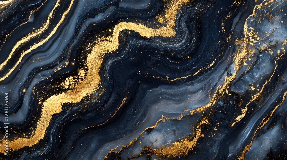 Poster breathtaking celestial marble swirls wallpaper design with shimmering gold accents creating a luxuri