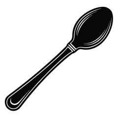 Spoon silhouette icon isolated on white