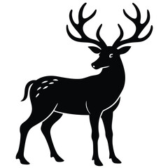 Obraz premium Stag silhouette icon isolated on white