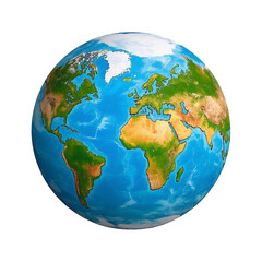 Naklejka premium Detailed High-Resolution Image of Earth from Space, Isolated on a Transparent Background