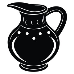 Water pot silhouette icon isolated on white