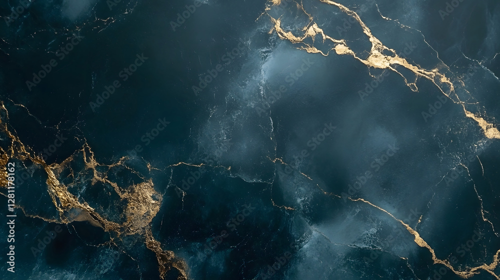 Aufkleber Captivating abstract background with a mesmerizing marble texture featuring dynamic swirling patterns shimmering golden accents and a moody atmospheric aesthetic  Ideal for creative projects